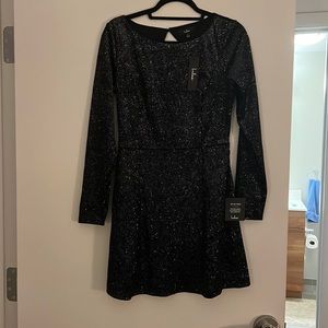Long sleeve sparkle mini dress